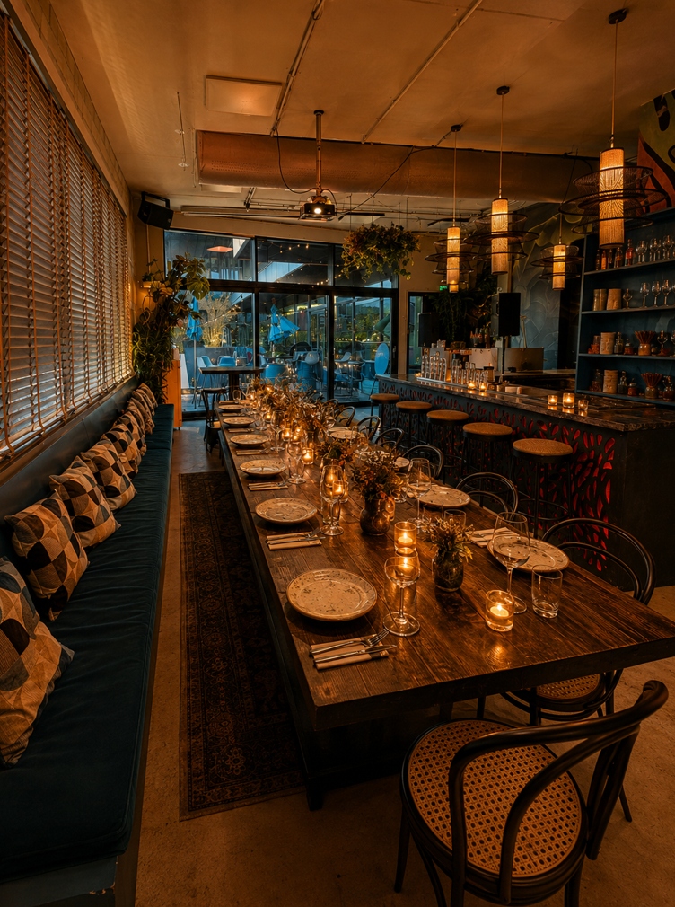 Bar Hout Kerstmenu diner sfeer